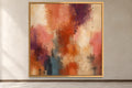 Terracotta Pulse warm terracotta square abstract wall art in a gold frame, product-focused hero view