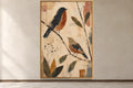 Two Birds modern folk bird wall art in a gold frame, product view