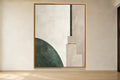 Jade Interval jade, ivory and limestone portrait geometric abstract wall art in a gold frame