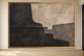 Midnight Form charcoal geometric abstract wall art in a gold frame