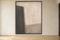 Midnight Interval limestone, stone and charcoal portrait abstract wall art in a black frame