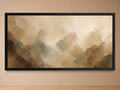 Quiet Divide neutral panoramic abstract wall art in a black float frame