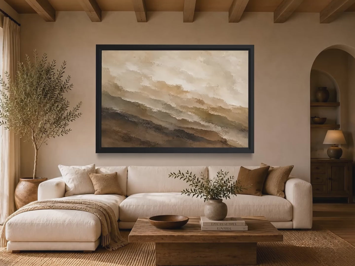 Earth Layers — Neutral Abstract Landscape Wall Art