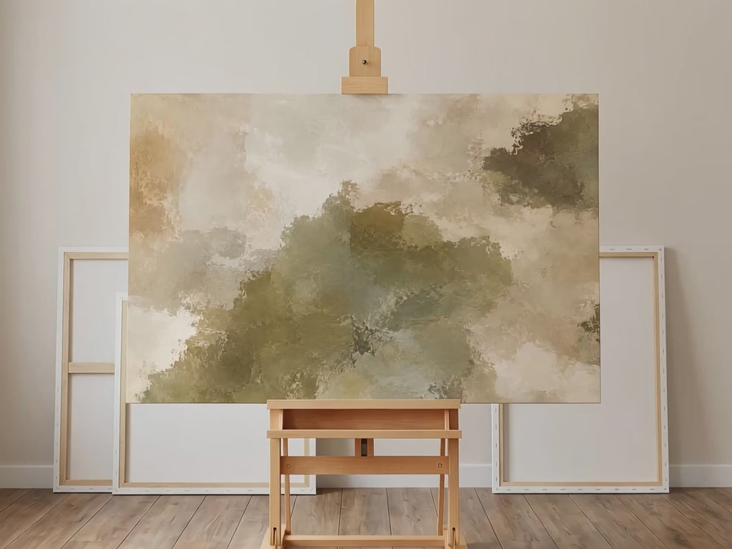 Olive Terrain — Olive Green Abstract Wall Art